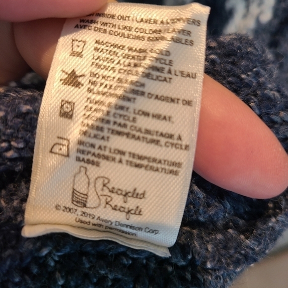 WIND RIVER Heritage Faire Isle Blue Knit Long Sleeve Sweater Size Small - Picture 8 of 9